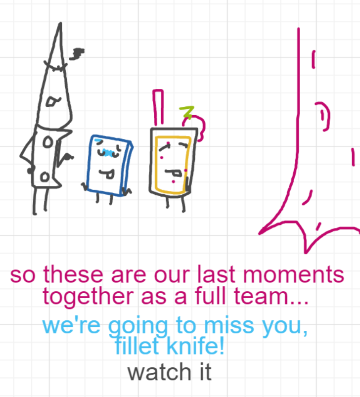 A panel from Running Duos, episode four of the Board Boards object show by Furretwalk/WalkingFurret.